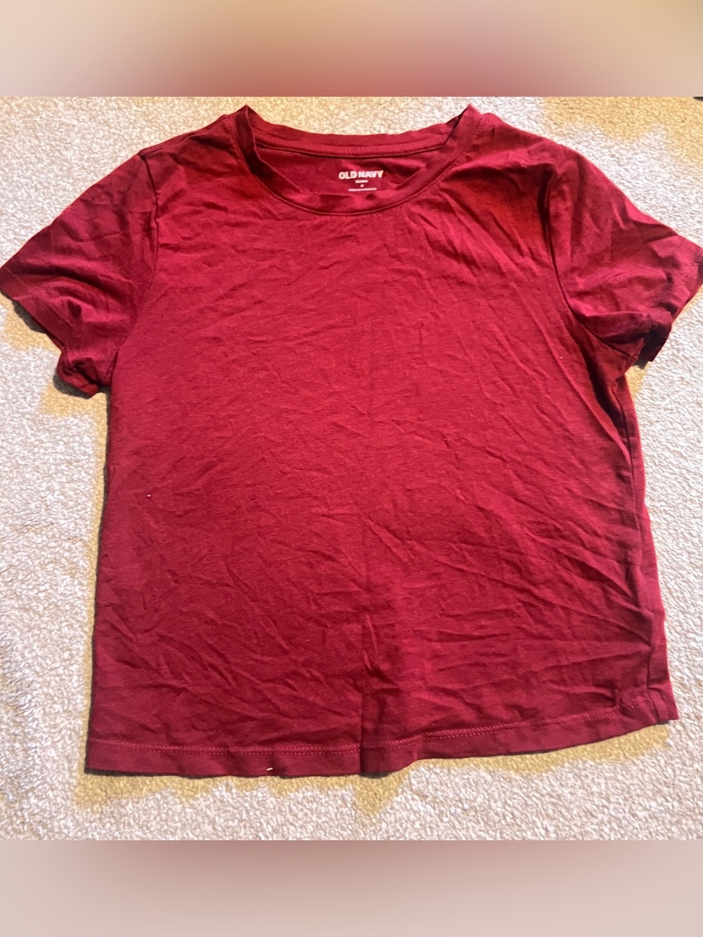 Old Navy Women’s Short-Sleeve Crop T-Shirt in Deep Red